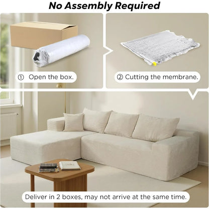 Cloud Sectional Couch with L-Shape Chaise