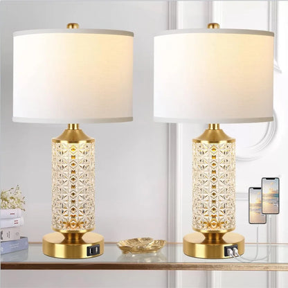 Set Of 2 Table Lamps With USB Ports