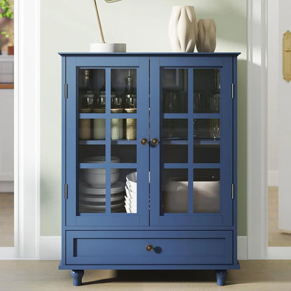 Sideboard Buffet Cabinet,  Entryway Cabinet with Glass Doors Drawer