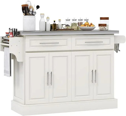Rolling Kitchen Island Cart with Wheels, Portable Island Table for Kitchen