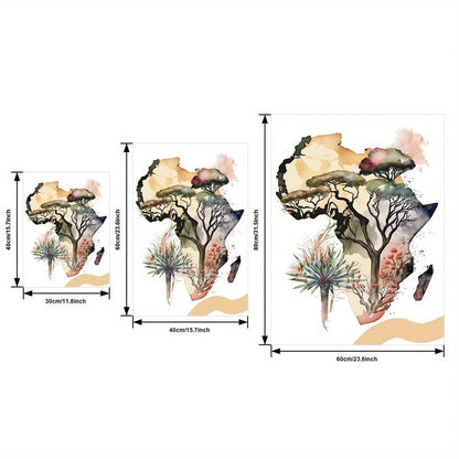 3pcs Wood Frame Canvas Print Africa, king flower design