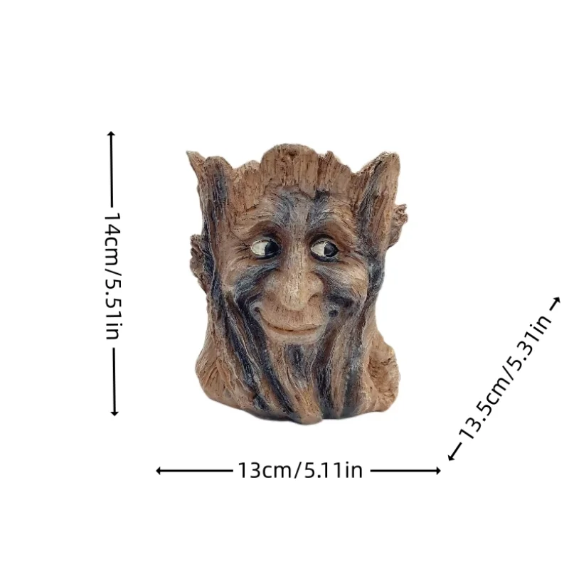 1Pc, Creative and Funny Expression Book Tree Stump Old Man Resin Vase,