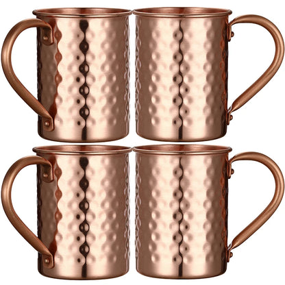 4PCS 550ml 18 Ounces Hammered Copper Plated  Moscow Mule Mug