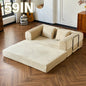79" Convertible Sofa Bed with Fixed-Shape Frame & Removable Armrests, Modular Corduroy