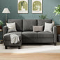 Sofa Couch, 3 Seat L-Shaped Sofa with Linen Fabric Ottoman
