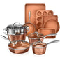 Hammered 15 Pc Ceramic Cookware Set