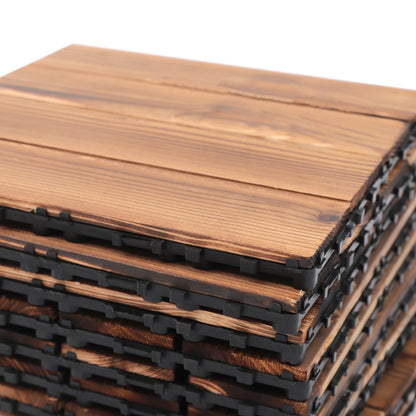 36 PCS Deck Tiles,12in Camphor Pine Wood Tiles Backyard,Indoor and Outdoor