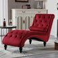 Velvet Chaise Lounge Indoor,Button-Tufted Upholstered with Pillow for Bedroom Living Room,