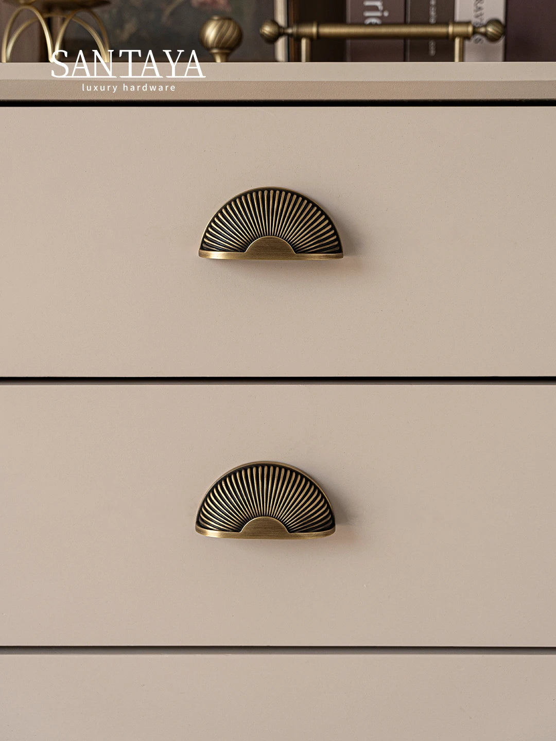 Santaya Brushed Antique Brass Handles Luxury Furniture Hardware