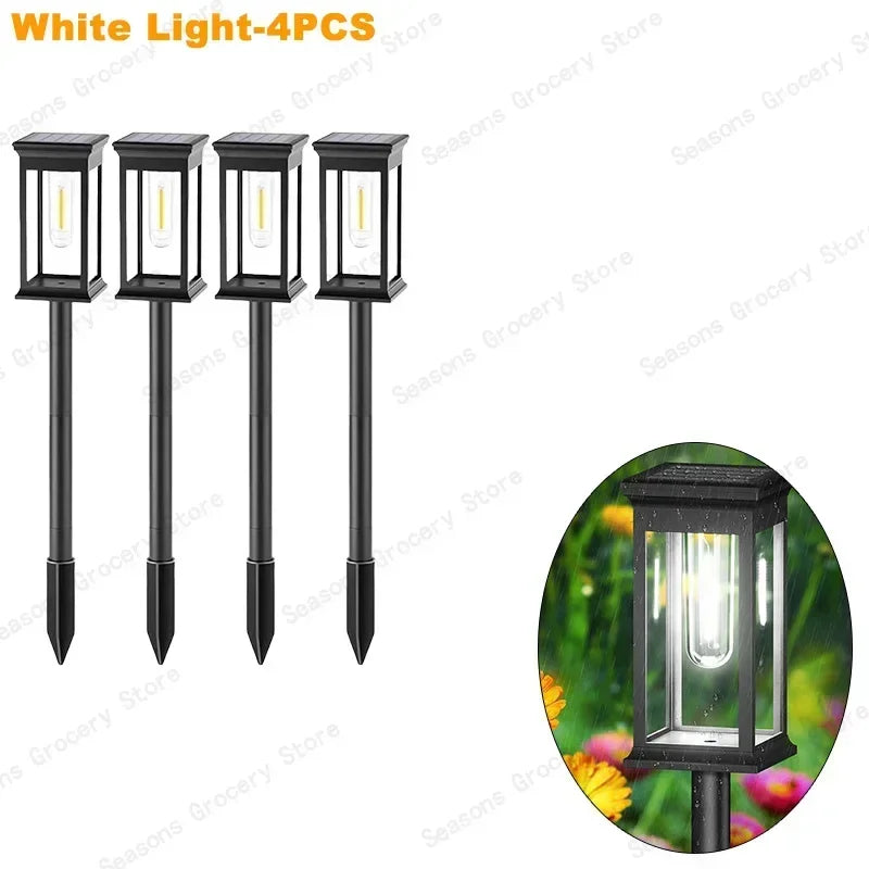 Waterproof LED Solar Lights for Garden Yard Driveway -  Outdoor Landscape Lighting Auto On/Off