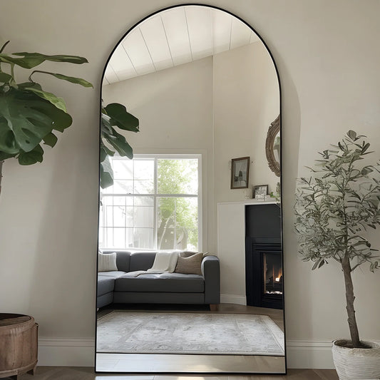 Arch Floor Mirror, 76"x34" Full Length Mirror - Freestanding  with Stand for Bedroom or Living Room