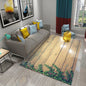 Rectangular Staggered 3d Planks Carpet Geometric Wood Grain Non-Slip Floor Rug