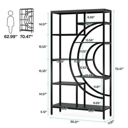 Tribesigns Bookshelf Industrial 5 Tier Etagere Bookcase,