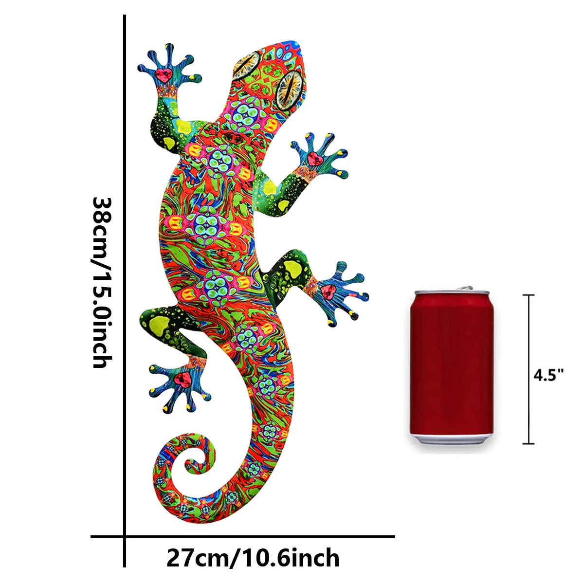 Metal Art Gecko Wall Decor  Lizard Sculptures Gecko Hanging Ornament f