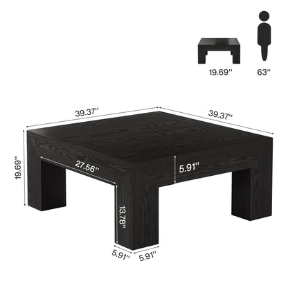 Tribesigns 39.4-Inch Square Coffee Table for Living Room, Farmhouse