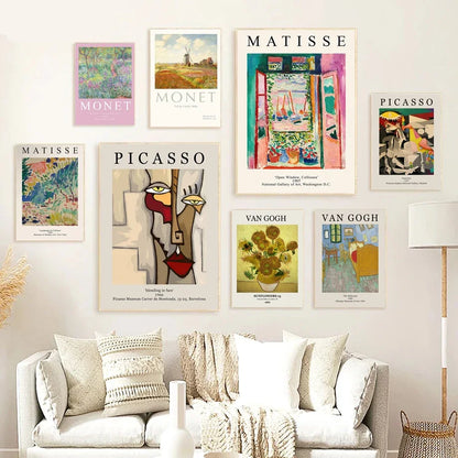 Vintage Famous Van Gogh Monet Matisse Picasso Prints