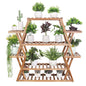 Extra Large Multi Tier Wood Flower Rack Plant Stand Bonsai Shelf Indoor Outdoor