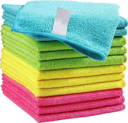 Microfiber Cleaning Cloth 12 Pack Cleaning Towels with 4 Color Assorted 11.5"X11.5"