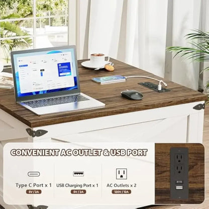 2025-Lift Top Coffee Table with Storage