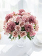 1 Bouquet Artificial Roses w/ Silk Balls Home Decor & Holiday
