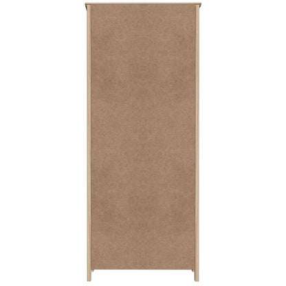 Solid Wood Armoire – 2-Door Wardrobe Cabinet with Adjustable Shelves, Tall Bedroom Storage Closet, Unfinished