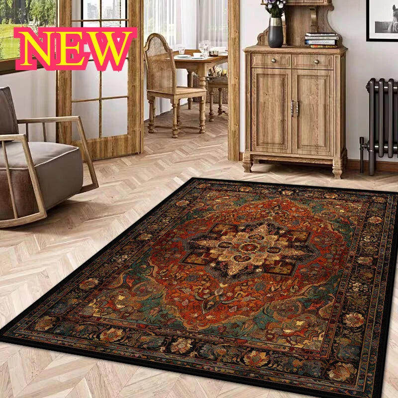 Persian Luxury Rugs for Retro Red Decor Carpets for Living Room