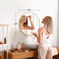 JHK 30 Inch Large Gold Round Vanity Framed Mirror for Wall