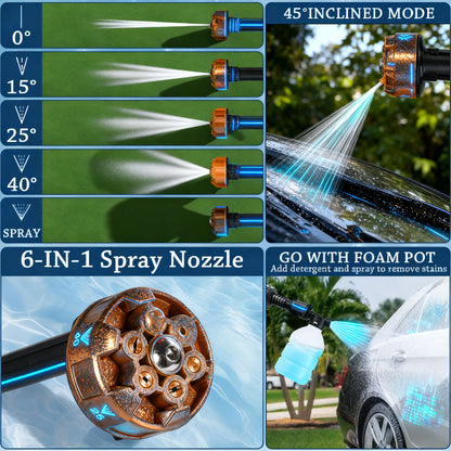 Power Blaster Plus Pressure Washer Cordless Portable Electric Water Spray Gun and Hose