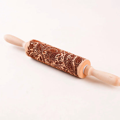 1 pcs Wooden Sunflower Embossed Rolling Pin