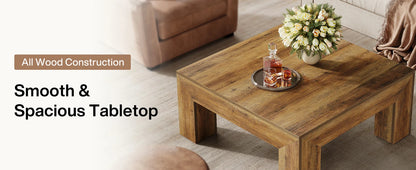 Tribesigns 39.4-Inch Square Coffee Table for Living Room, Farmhouse