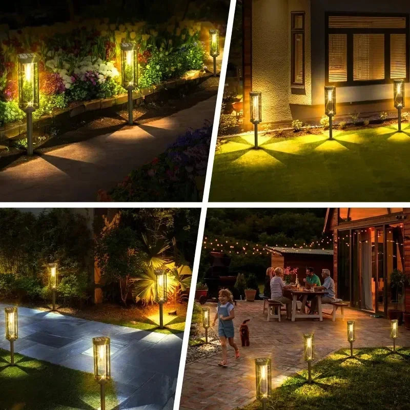 Waterproof LED Solar Lights for Garden Yard Driveway -  Outdoor Landscape Lighting Auto On/Off