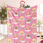 1pc Throw Pink Xmas Gingerbread House Flannel Blanket