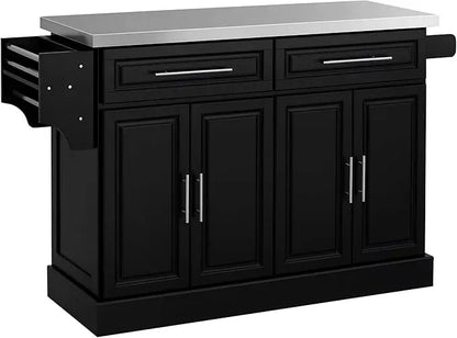 Rolling Kitchen Island Cart with Wheels, Portable Island Table for Kitchen