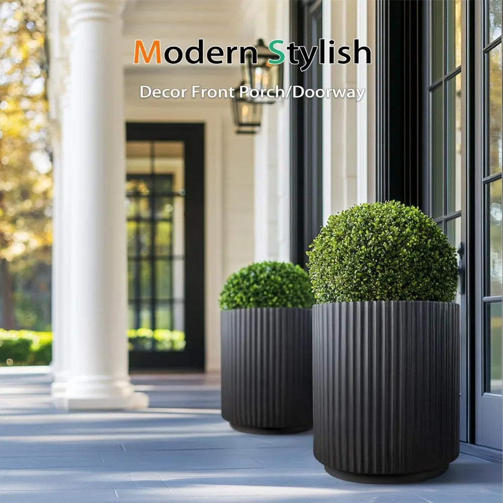 Round Concrete Planter Outdoor Indoor, Large Cement Plant Pots