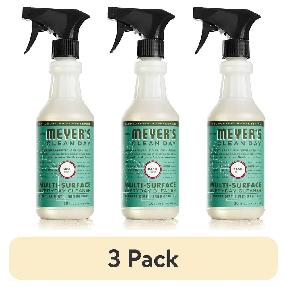 Multi-Surface Cleaner 3 Pack Basil Scent Cleaning Spray Eco-Friendly Cruelty-Free