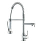 Black Kitchen Faucet With Pull Down Spring Sprayer Deck Mounted Hot and Cold Water Mixer