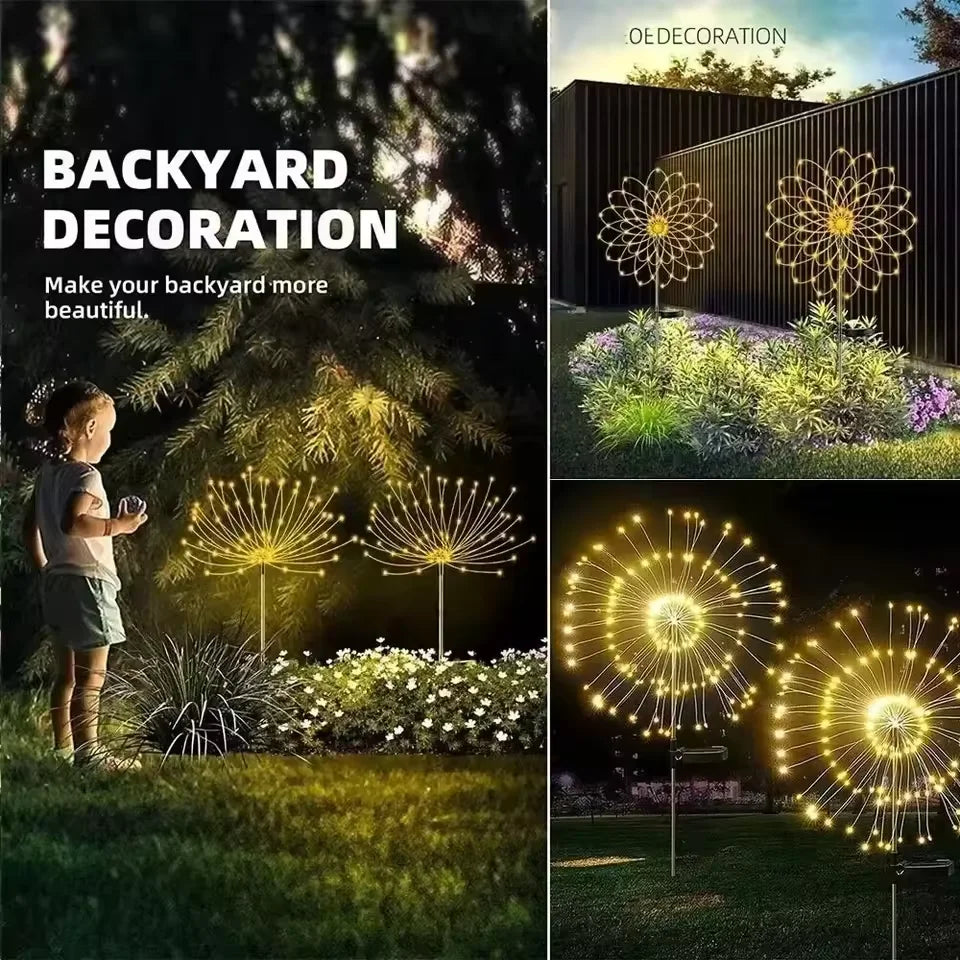 3/1pcs LED Solar Firework Lights Garden Decoration Fairy Lights