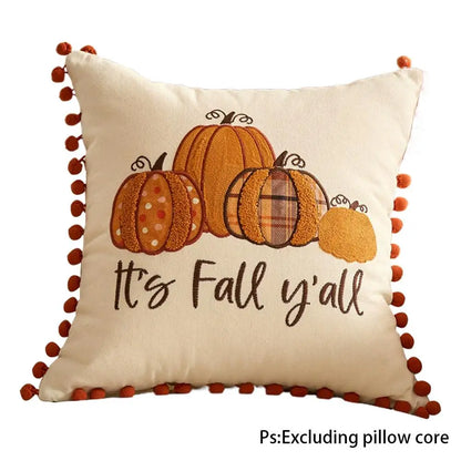 1Pcs Autumn Maple Leaf Pumpkin Pillow Case