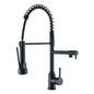 Black Kitchen Faucet With Pull Down Spring Sprayer Deck Mounted Hot and Cold Water Mixer