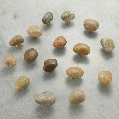 1 pc Unique Natural stone + zinc alloy Door Drawer Knobs