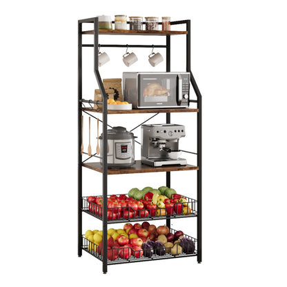 Kitchen Bakers Rack Microwave Oven Stand Coffee Bar Station