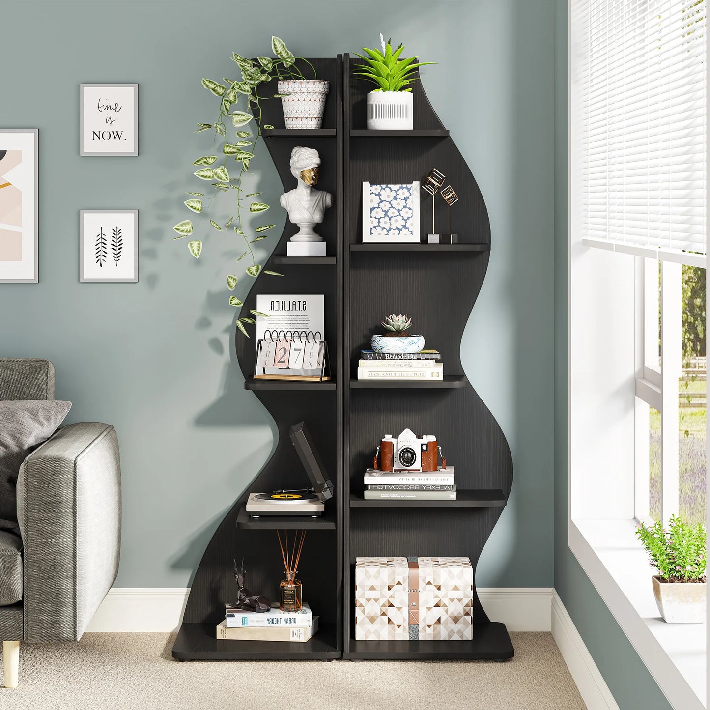 Tribesigns Corner Shelf, Modern 5-Tier Wall