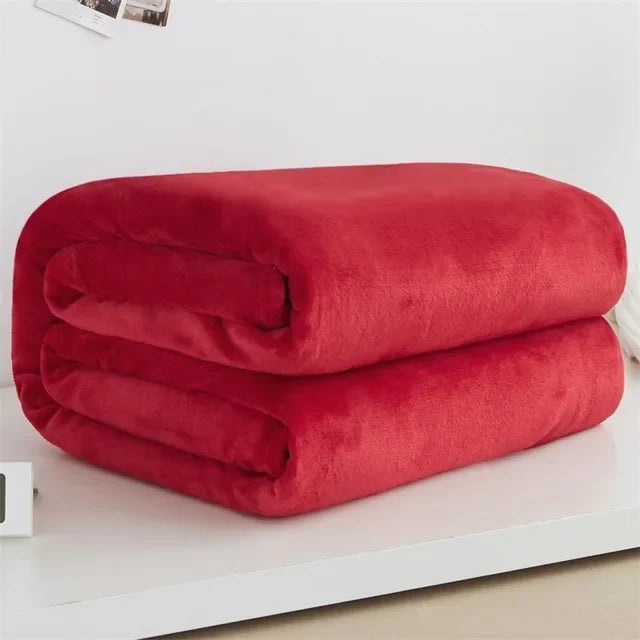 Coral Fleece Flannel Blankets Solid