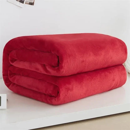 Coral Fleece Flannel Blankets Solid
