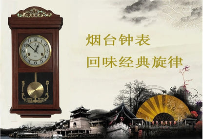 Retro Mechanical Wall Clock Old-fashioned Clockwork Pendulum
