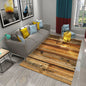 Rectangular Staggered 3d Planks Carpet Geometric Wood Grain Non-Slip Floor Rug