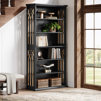 Tribesigns 6-Tier Bookshelf, 75-Inch Tall Bookcase,  Freestanding Display Shelves,