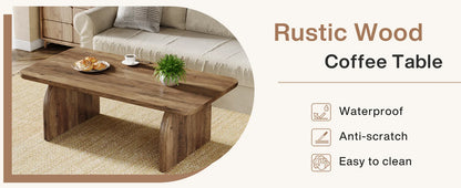 Rectangle Coffee Table,, Farmhouse Accent Center Low Cocktail