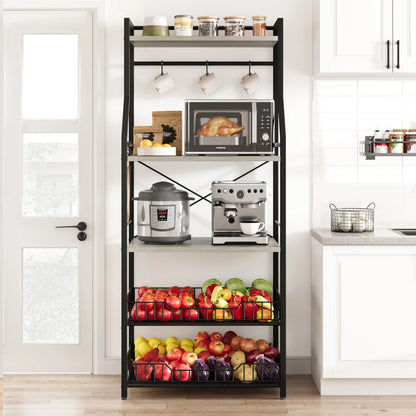 Kitchen Bakers Rack Microwave Oven Stand Coffee Bar Station