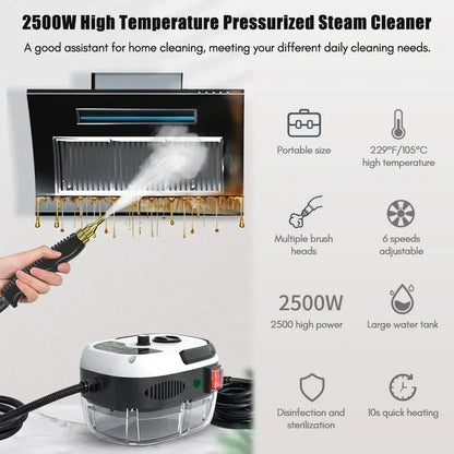 2500W Portable Steam Cleaner High Temperature  Pressure Jet  Machine